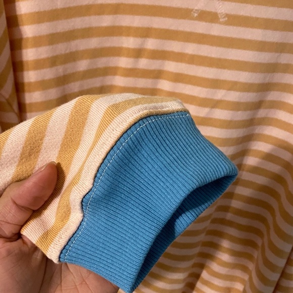 Free people We The Free Striped Sweatshirt - Peach and Blue NWOT - Picture 9 of 12